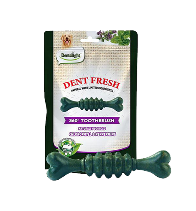 Dentalight Dent Fresh 360° Toothbrush Dog Treats 150g