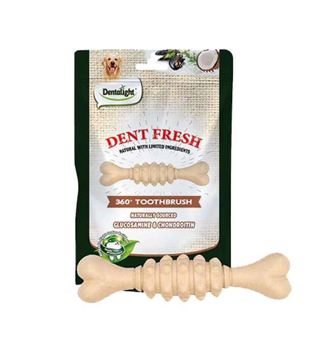 Dentalight Dent Fresh 360° Toothbrush Dog Treats 150g