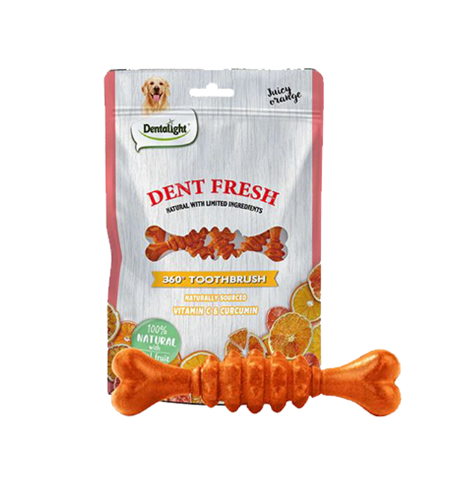 Dentalight Dent Fresh 360° Toothbrush Dog Treats 150g